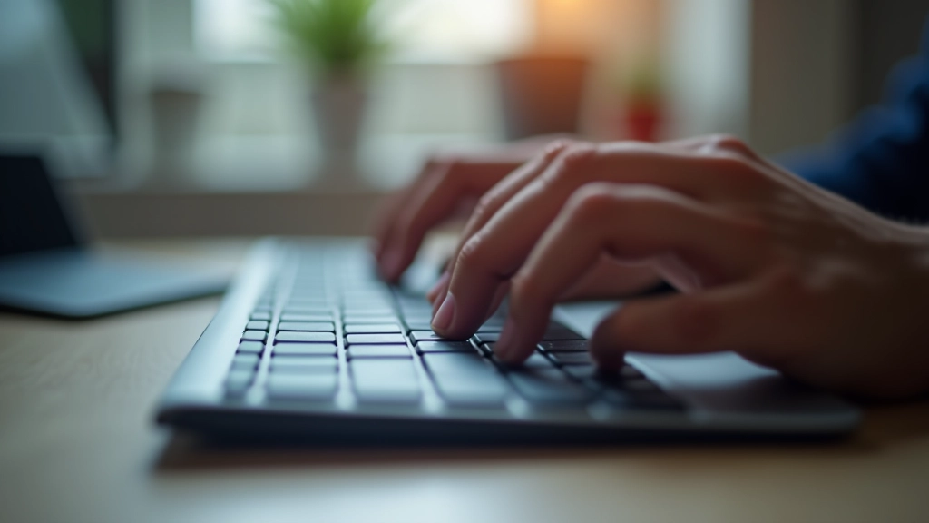 Mão a usar teclado com teclado numérico destacado em cor diferente